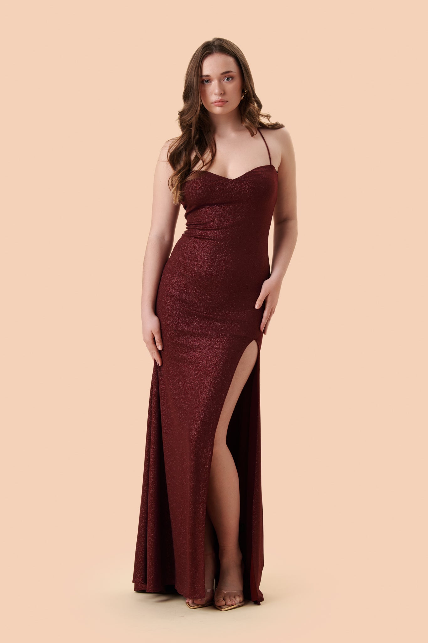 Mila Gown - Burgundy Sparkle