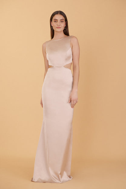 Power Gown - Nude Satin