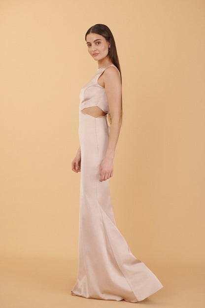 Power Gown - Nude Satin