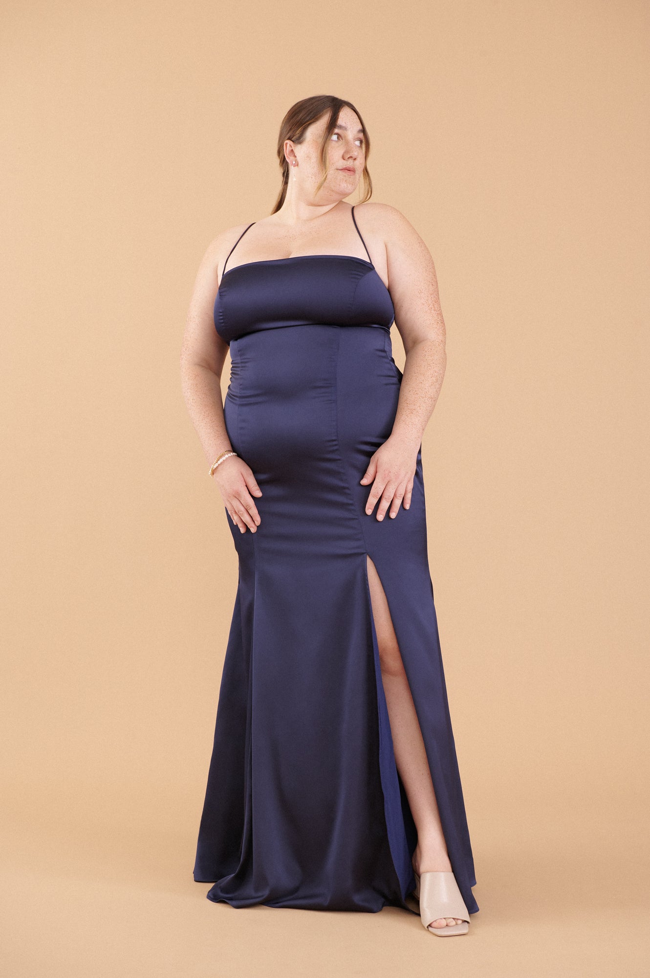 Naomi Gown - Navy Satin